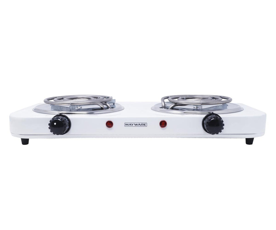 Mayware HY2000A Parrilla Eléctrica Doble, color Blanco