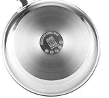 Cook N Home Sartén para saltear, con tapa, de acero inoxidable, 25.4 cm, Plateado, 3-Qt, 1