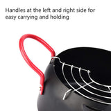 Olla Freidora, Sartén Olla de la freidora, cocina doméstica de 6 pulgadas, freidora, olla redonda con filtro de aceite para cocina de inducción y gas