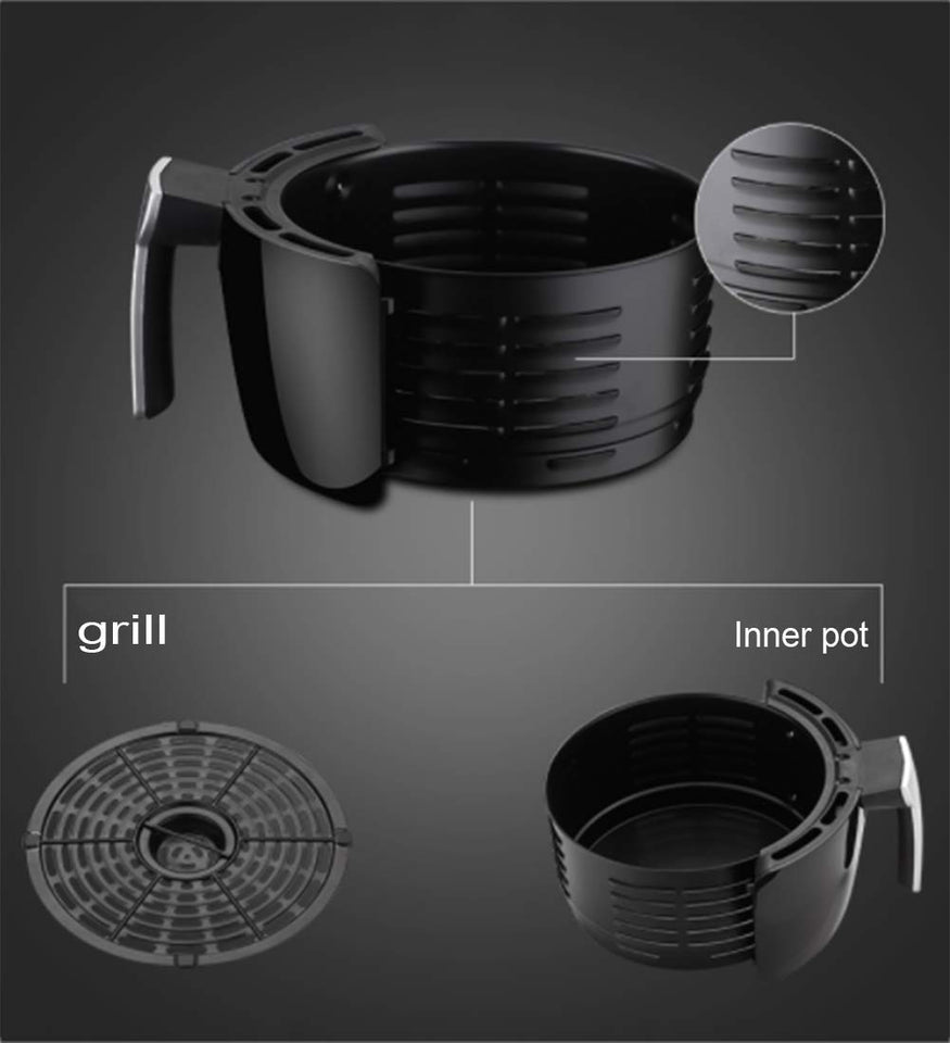 Yxian Freidora de Aire de 4.5L, freidoras de Aire Caliente, Horno, Cocina sin ollas, sartén fácilmente Desmontable, 1400W