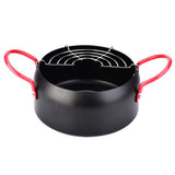 Olla Freidora, Sartén Olla de la freidora, cocina doméstica de 6 pulgadas, freidora, olla redonda con filtro de aceite para cocina de inducción y gas
