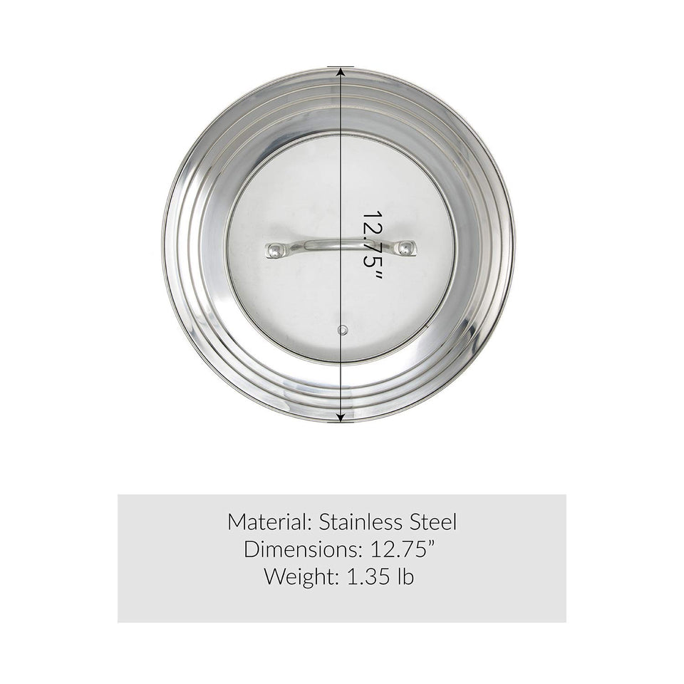 Alpha Living 60015 Tapa universal de acero inoxidable de alto grado y vidrio, de 17.78 cm a 30.48 cm, se adapta a todas las ollas, tapra de repuesto, para sartén