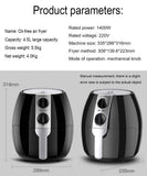 Yxian Freidora de Aire de 4.5L, freidoras de Aire Caliente, Horno, Cocina sin ollas, sartén fácilmente Desmontable, 1400W