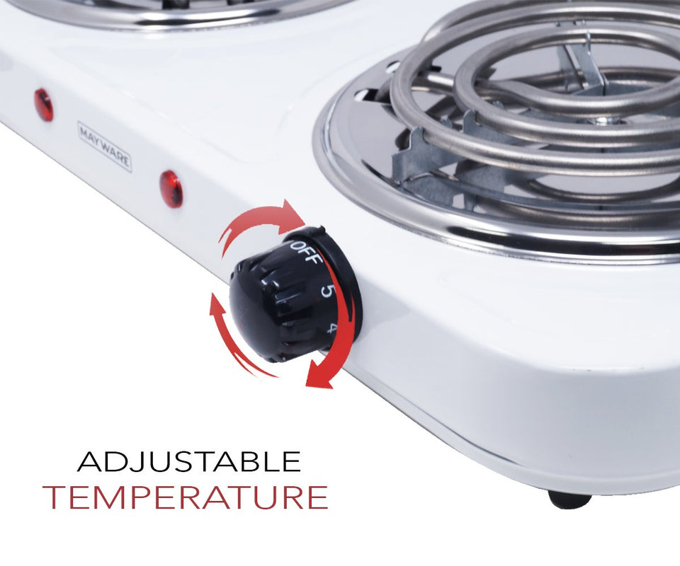 Mayware HY2000A Parrilla Eléctrica Doble, color Blanco