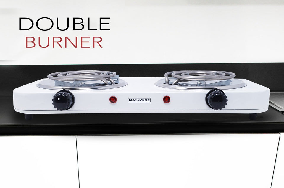 Mayware HY2000A Parrilla Eléctrica Doble, color Blanco