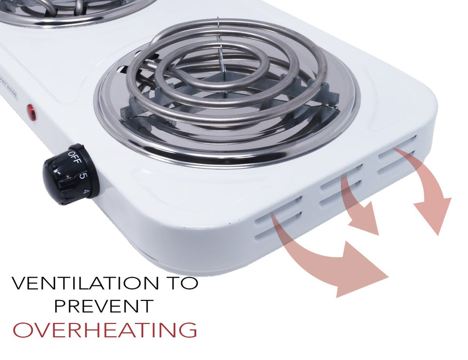 Mayware HY2000A Parrilla Eléctrica Doble, color Blanco