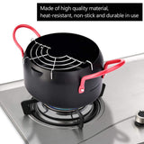 Olla Freidora, Sartén Olla de la freidora, cocina doméstica de 6 pulgadas, freidora, olla redonda con filtro de aceite para cocina de inducción y gas