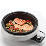 Aroma Housewares ASP-137 - Olla con plancha de parrilla (2.8 litros, 25.4 cm), Blanco, 2.83 l, 1