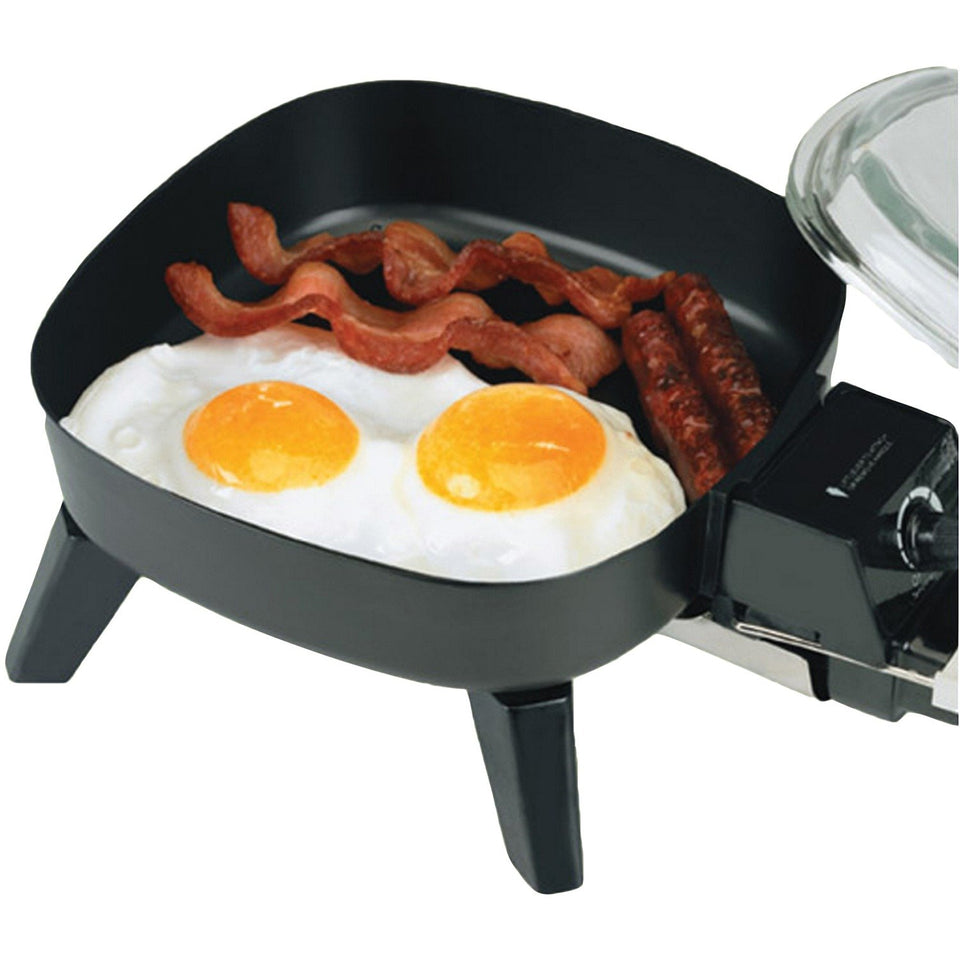 Brentwood Appliances SK-45 sartén eléctrica con tapa de vidrio (600 W 6 pulgadas), 6 pulgadas, color negro