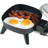 Brentwood Appliances SK-45 sartén eléctrica con tapa de vidrio (600 W 6 pulgadas), 6 pulgadas, color negro