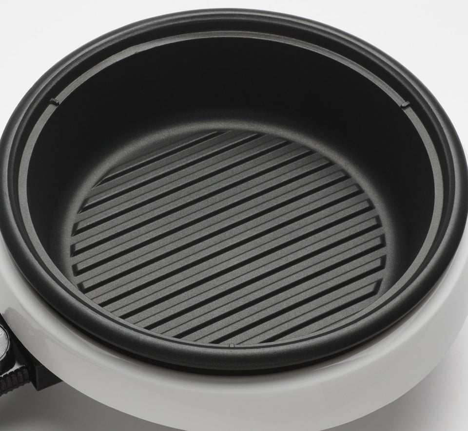 Aroma Housewares ASP-137 - Olla con plancha de parrilla (2.8 litros, 25.4 cm), Blanco, 2.83 l, 1