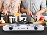 Mayware HY2000A Parrilla Eléctrica Doble, color Blanco