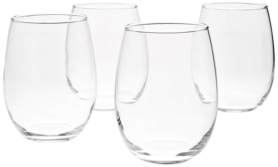AmazonBasics - Copas de vino multiusos - 561 ml, Set de 4