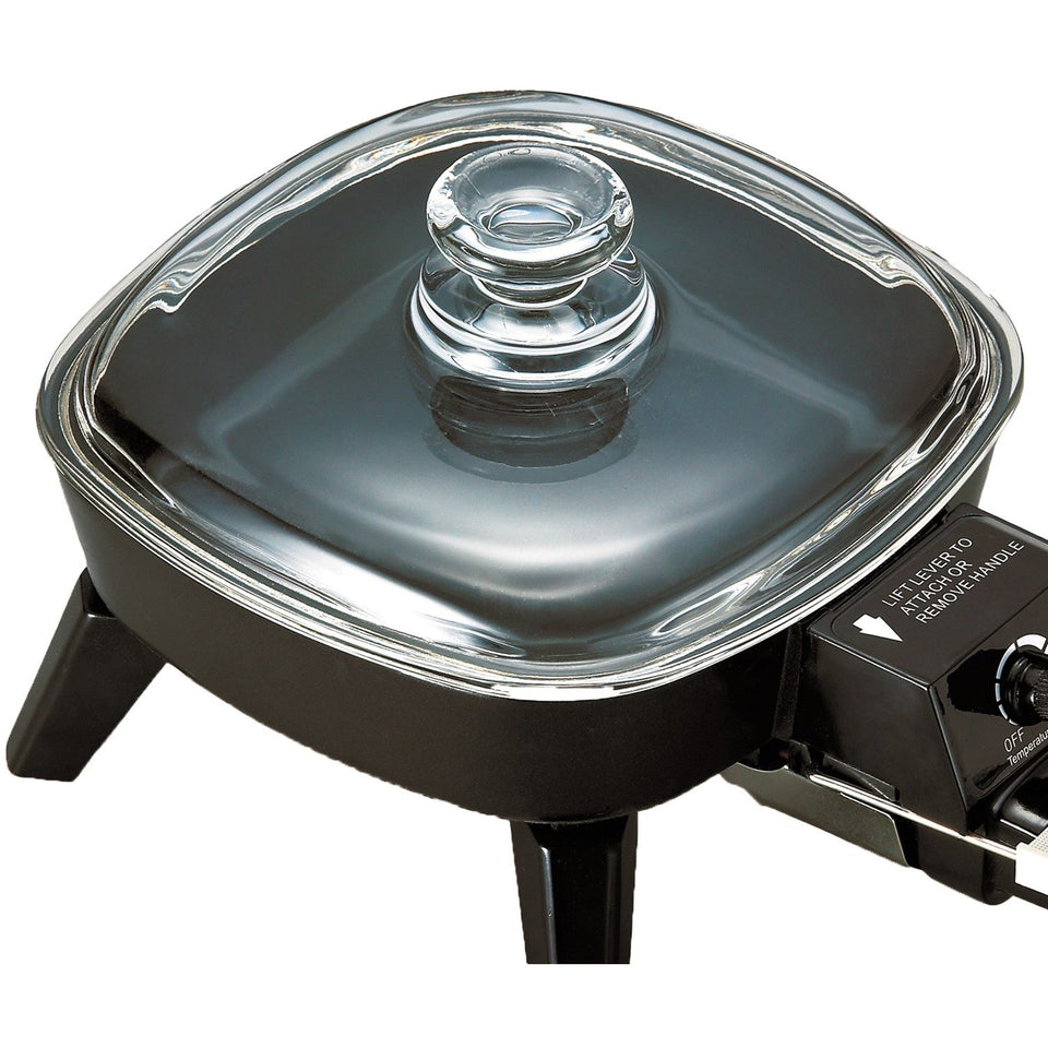 Brentwood Appliances SK-45 sartén eléctrica con tapa de vidrio (600 W 6 pulgadas), 6 pulgadas, color negro