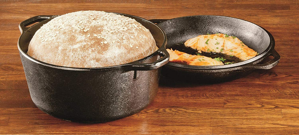 Caserola Lodge con cubiera de sartén y doble función como horno, 4.7 litros