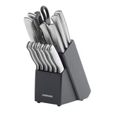 Farberware Juego de cuchillos de acero inoxidable con bloque para almacenamiento, 15 piezas