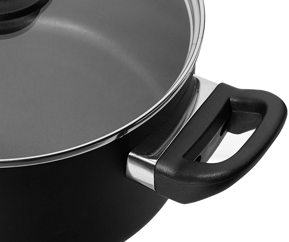 AmazonBasics Juego de ollas antiadherente, 15 piezas