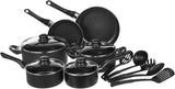 AmazonBasics Juego de ollas antiadherente, 15 piezas