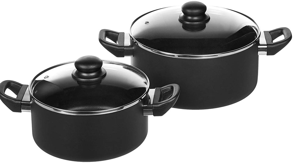 AmazonBasics Juego de ollas antiadherente, 15 piezas