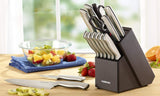 Farberware Juego de cuchillos de acero inoxidable con bloque para almacenamiento, 15 piezas