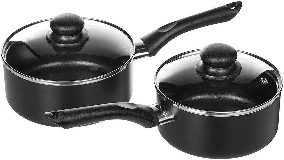 AmazonBasics Juego de ollas antiadherente, 15 piezas