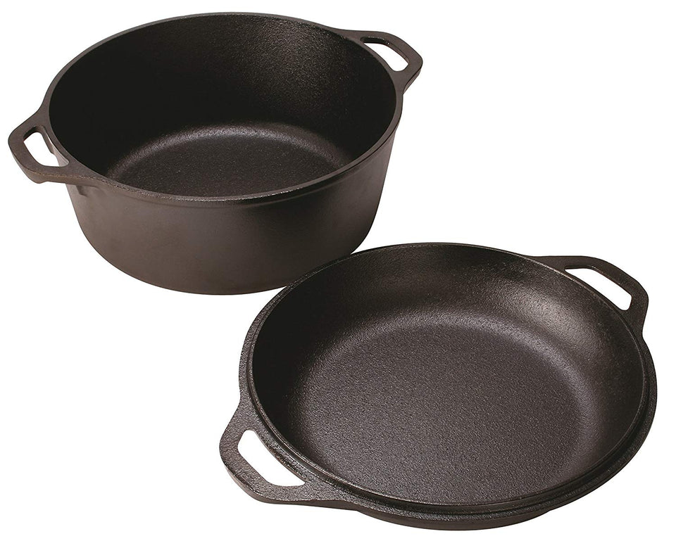 Caserola Lodge con cubiera de sartén y doble función como horno, 4.7 litros